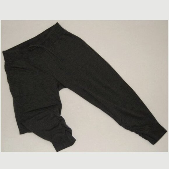 Harmony & Balance Dark Gray Ruched Rayon Blend Yoga Sweat Jogger Pants, Size S - Picture 3 of 7